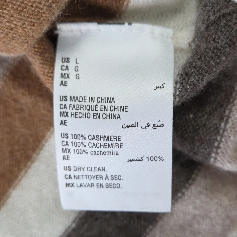 Charter Club Striped Cashmere V-Neck Sweater